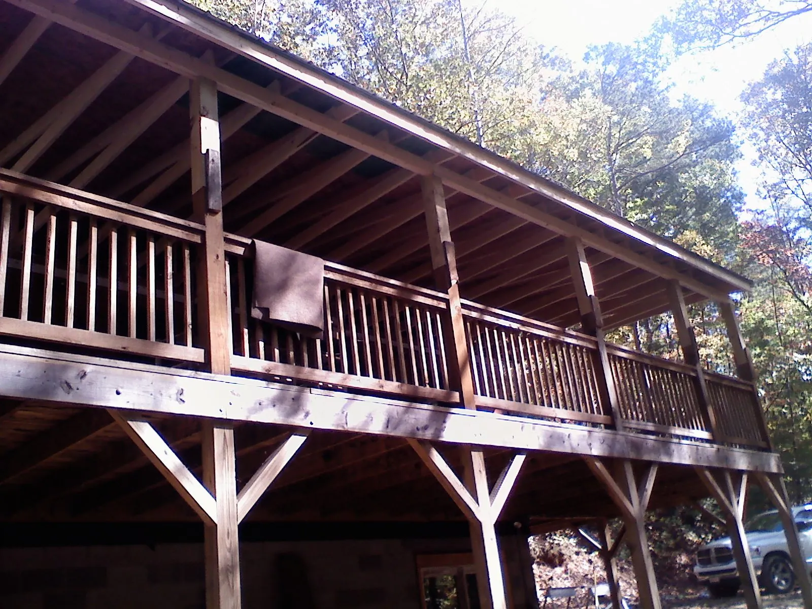 Timber framing under a new elevated porch and deck — Roof Leak Repair in Dover Plains by Roofing Brothers
